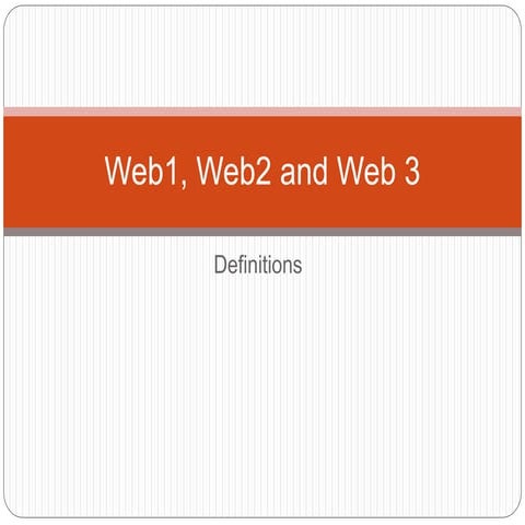 Web1, web2 and web 3