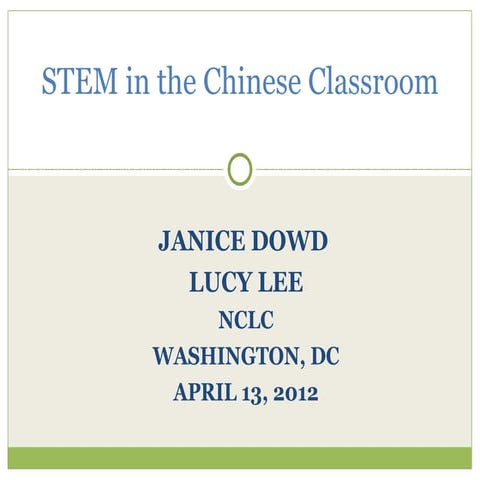 STEM in the chinese classroom