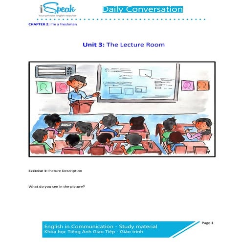 Chapter 2   unit 3. the lecture room