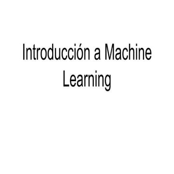Introducción a machine learning