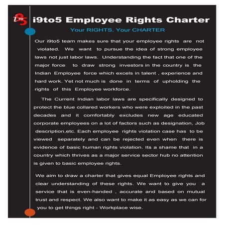I9to5 employee rights charter | PDF