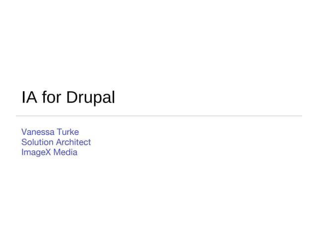 Information Architecture for Drupal