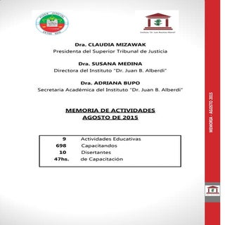 I.A Memoria Agosto de 2015