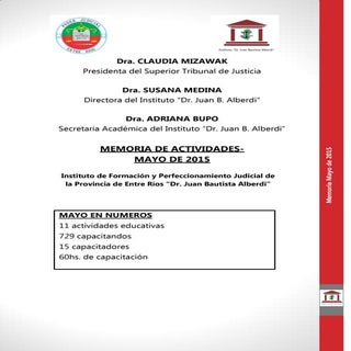 Memoria- Mes de Mayo de 2015