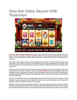 agen slot termurah