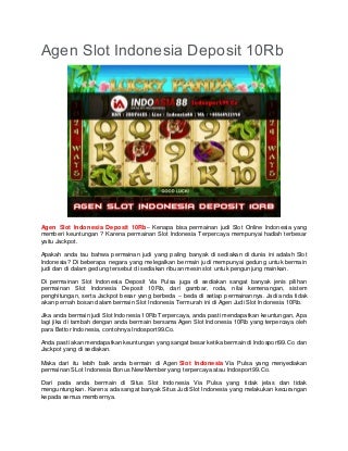 agen slot online deposit pulsa