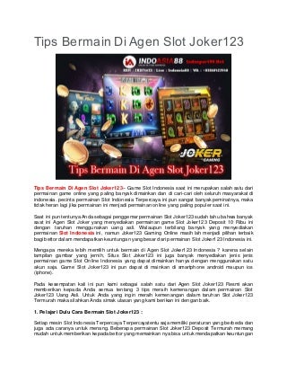 Cara Bermain Di Situs Judi Sbobet
