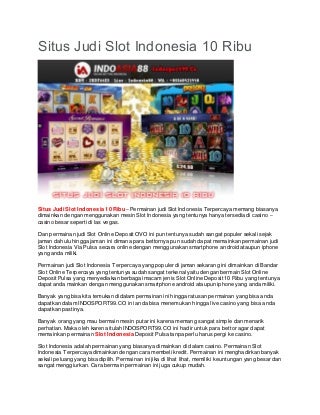 judi slot tanpa deposit awal