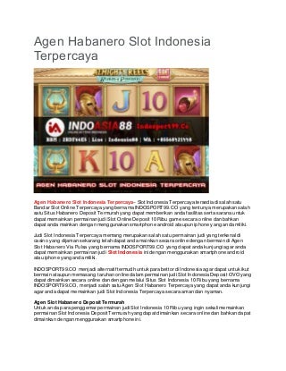 Agen Habanero Slot Indonesia Terpercaya - INDOSPORT99.CO