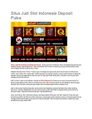 agen slot deposit pulsa tanpa potongan