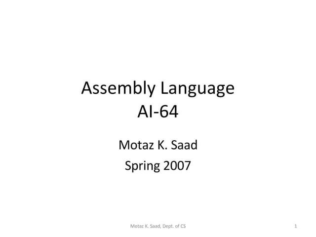 Intel 64bit Architecture