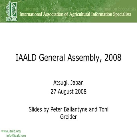 IAALD General Assembly 2008