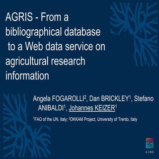 AGRIS - From a bibliographical data...