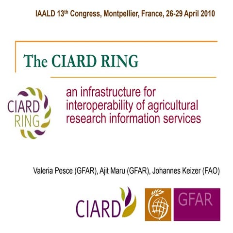 The CIARD RING, an infrastructure for interoperability of agricultural resear...