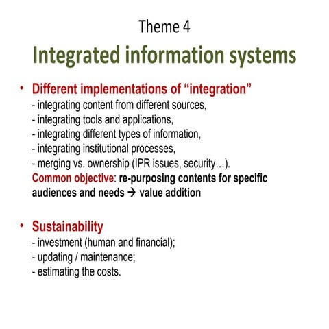 IAALD 2010 Closing Session Report: Integrated information systems