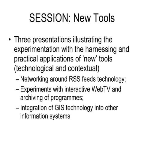 IAALD 2010 Closing Session Report: New tools and Repositories