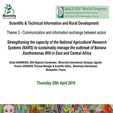 Strengthening the capacity of the National Agricultural Research ...