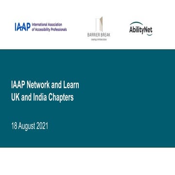 IAAP Network and Learn 18 Aug 2021