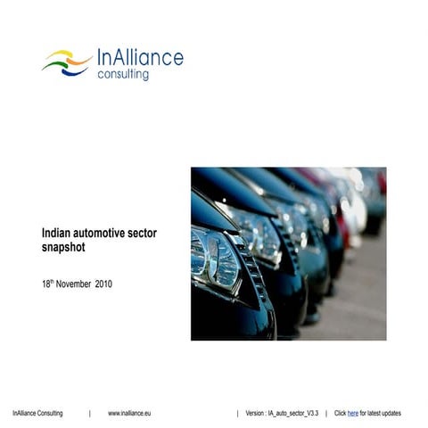 InAlliance Consulting : Indian Automotive Sector snapshot