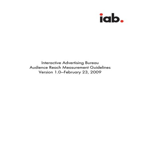 Audience Reach Measurement Guidelines 1.0