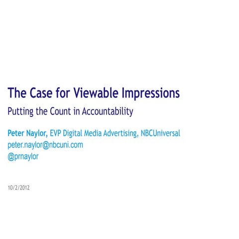 The Case For Viewable Impressions