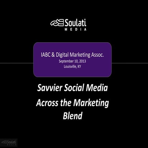 Savvier Social Media Across The Marketing Blend