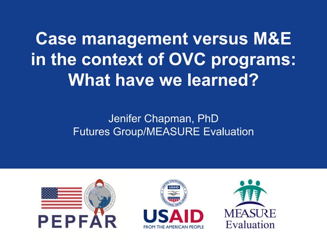 Case management versus M&E in the c...