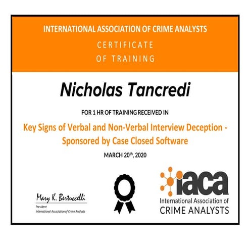IACA training certificates tancredi | PDF