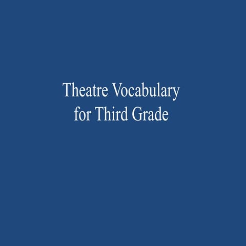 Iaccess unit 4 theatre vocabulary for third grade