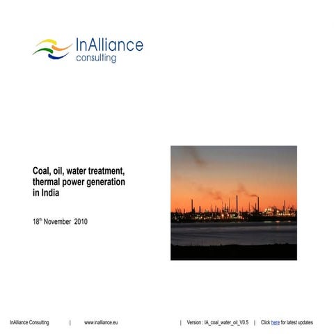 Indian coal, oil and water treatment requirements figures