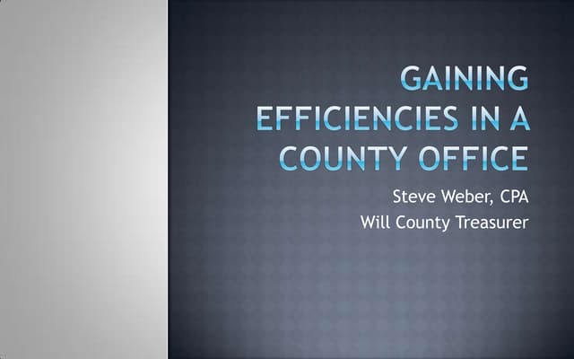 Gaining Efficiencies in County Government