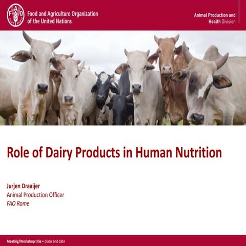 Animal source food in human nutrition. Role of dairy products in human nutrit...