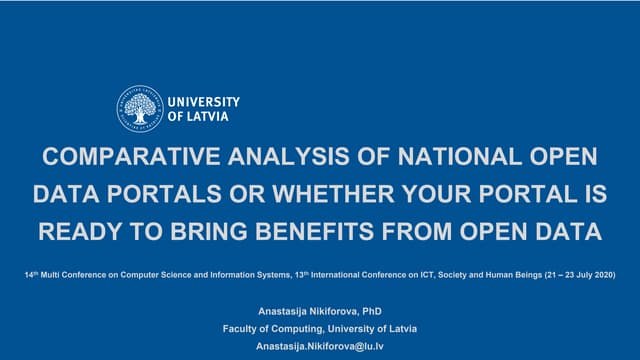 Comparative analysis of national open data portals or whether your portal is ...