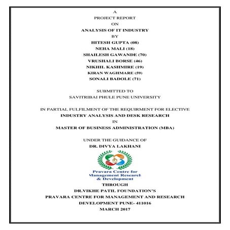 REPORT on IT industry 