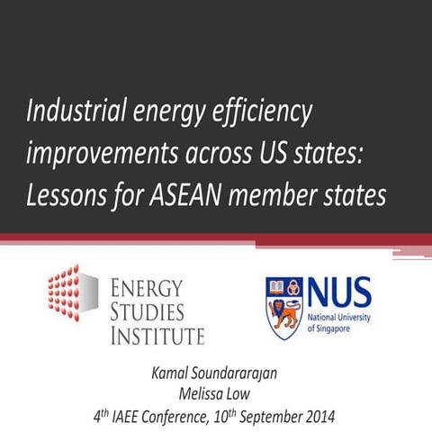 Industrial Energy Efficiency Improvements Across US States: Lessons For ASEAN