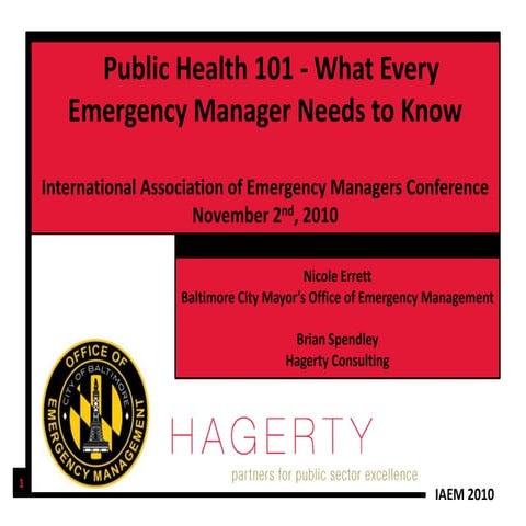 Public Health 101: What Every Emergency Manager Needs to Know