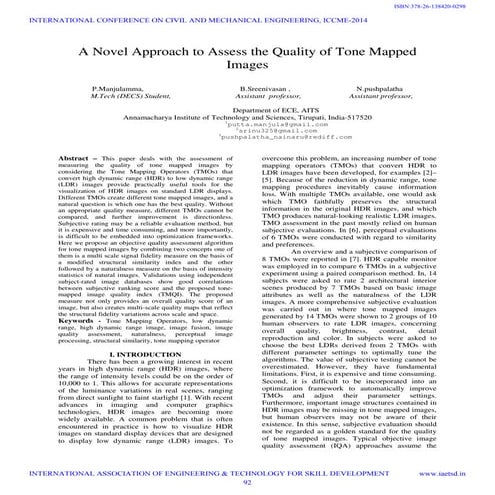 Iaetsd a novel approach to assess the quality of tone mapped