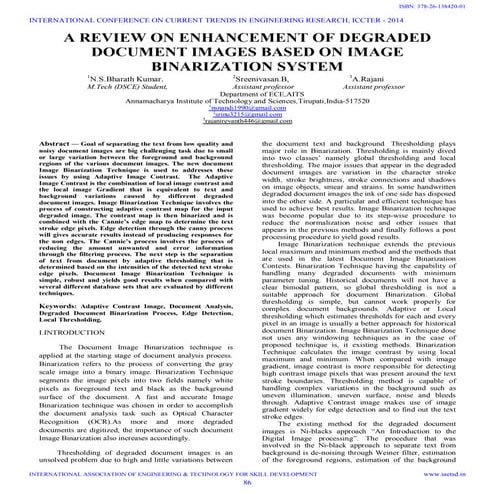 Iaetsd a review on enhancement of degraded
