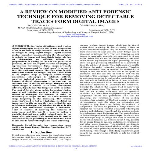 Iaetsd a review on modified anti forensic