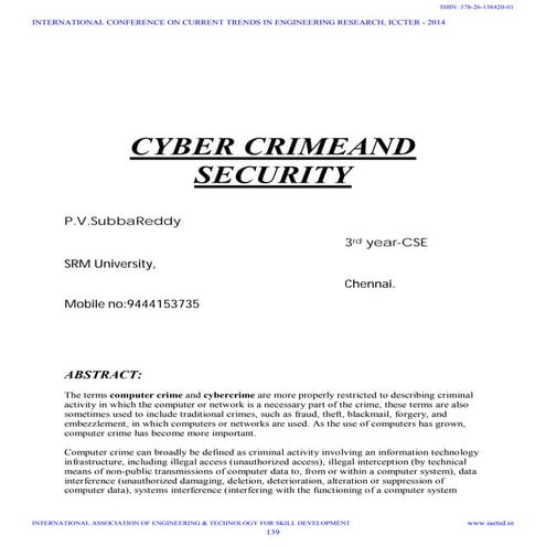 Iaetsd cyber crimeand