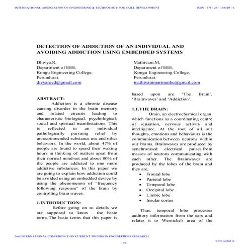 Iaetsd detection of addiction of an individual and