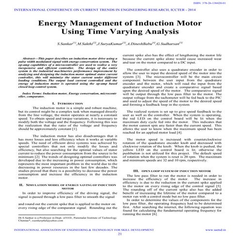 Iaetsd energy management of induction motor