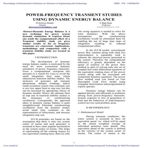Iaetsd power-frequency transient studies