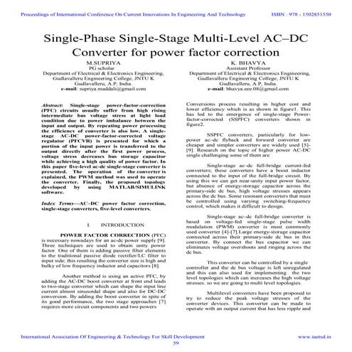 Iaetsd single-phase single-stage multi-level ac–dc