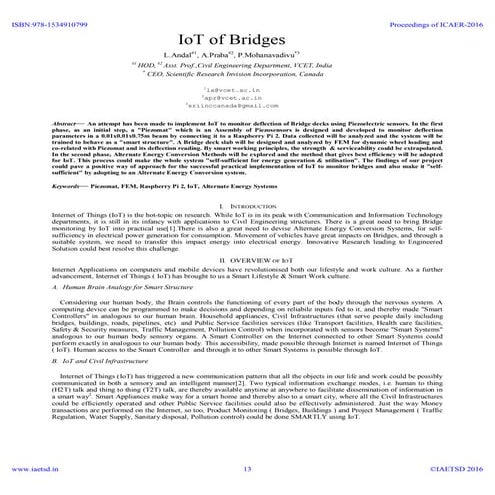 Iaetsd io t of bridges