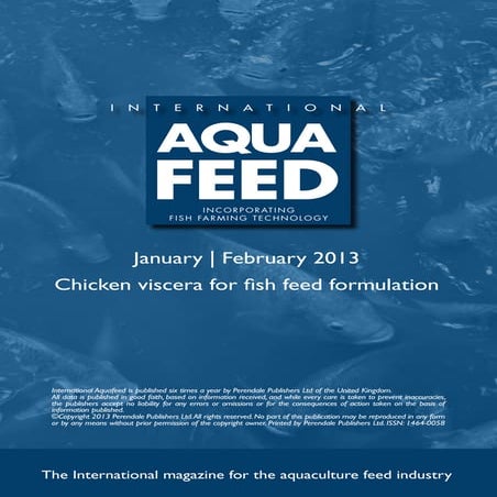 Chicken viscera for fish feed formulation