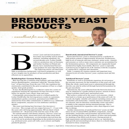 Brewers’ yeast products