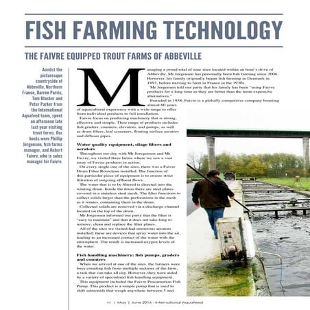 FISH FARMING TECHNOLOGY: The Faivre equipped trout farms of Abbeville