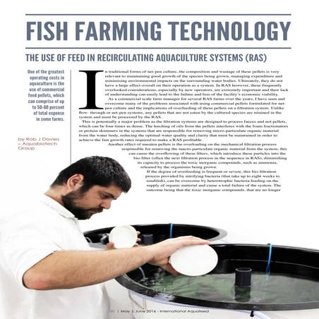 FISH FARMING TECHNOLOGY: The use of feed in recirculating aquaculture systems...