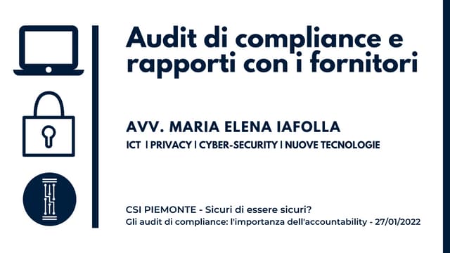 Audit di compliance e rapporti con i fornitori